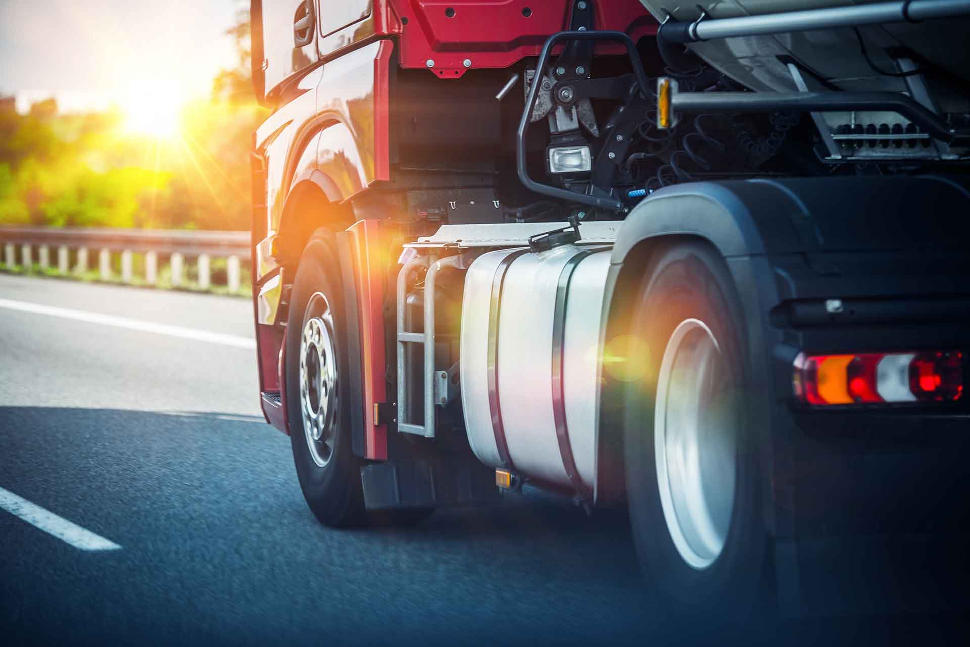 Abstract image of truck on highway